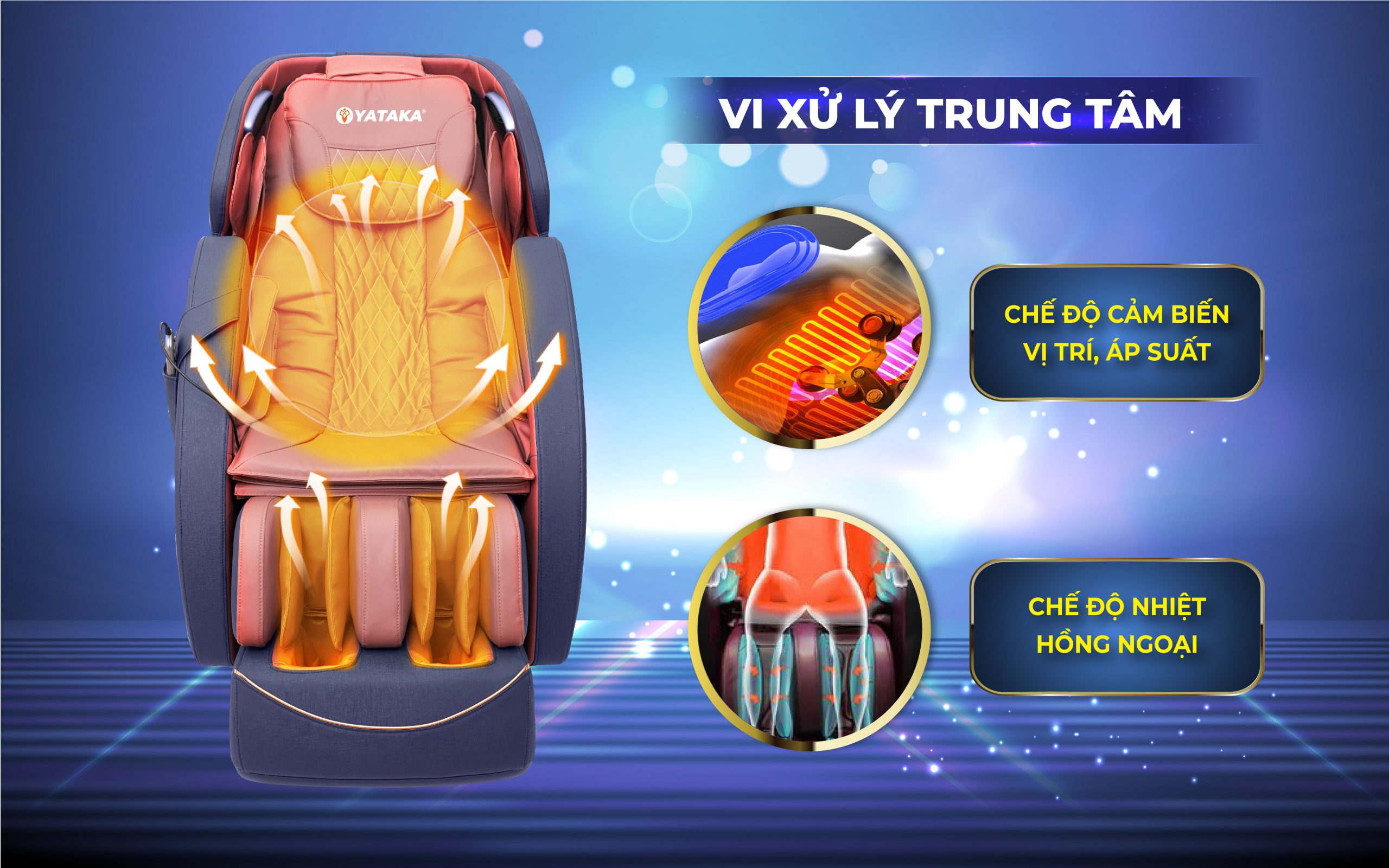 Chế độ nhiệt hồng ngoại trên ghế mát xa cho người già