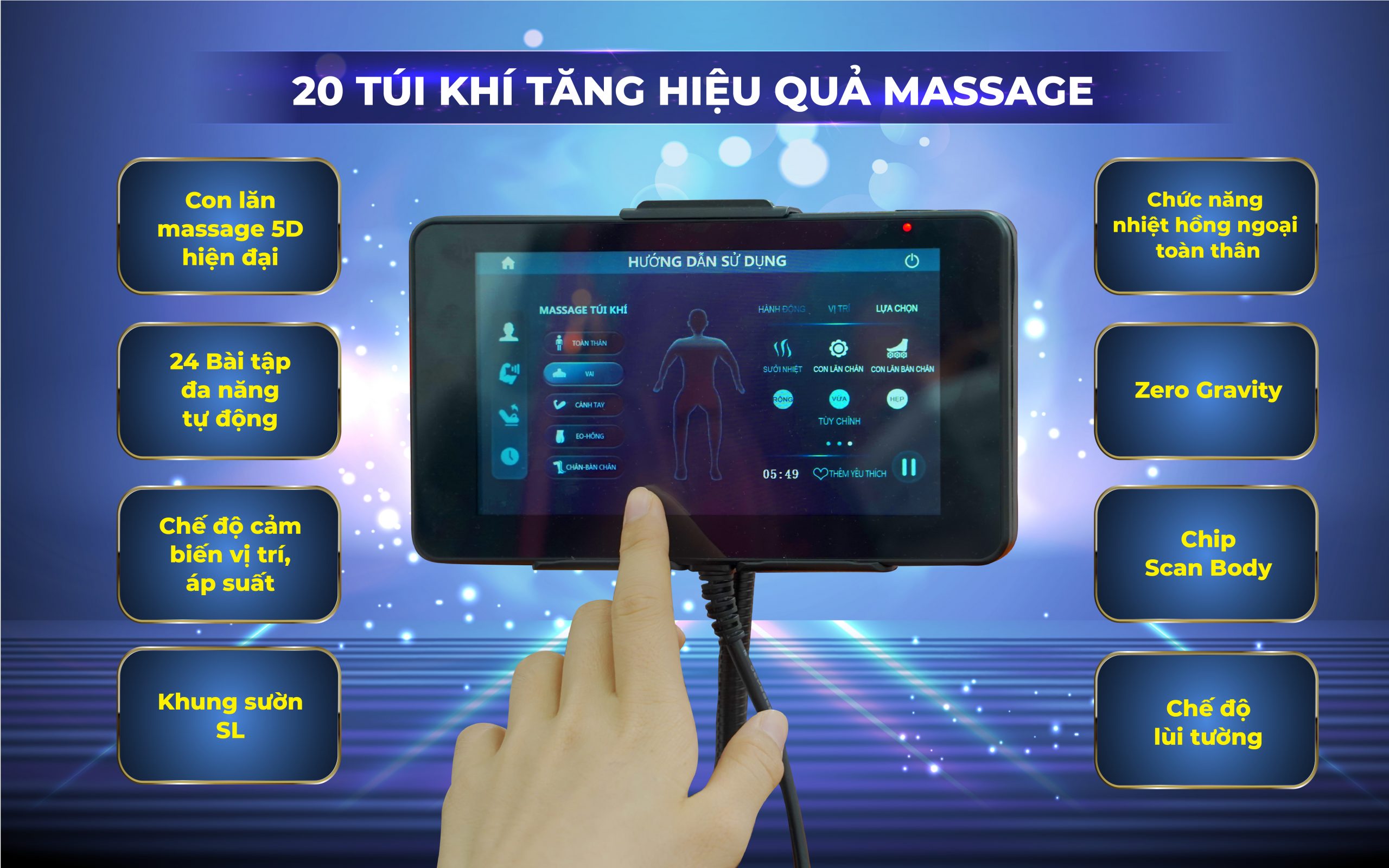 Vi xử lý trung tâm trên ghế massage cho người cao tuổi