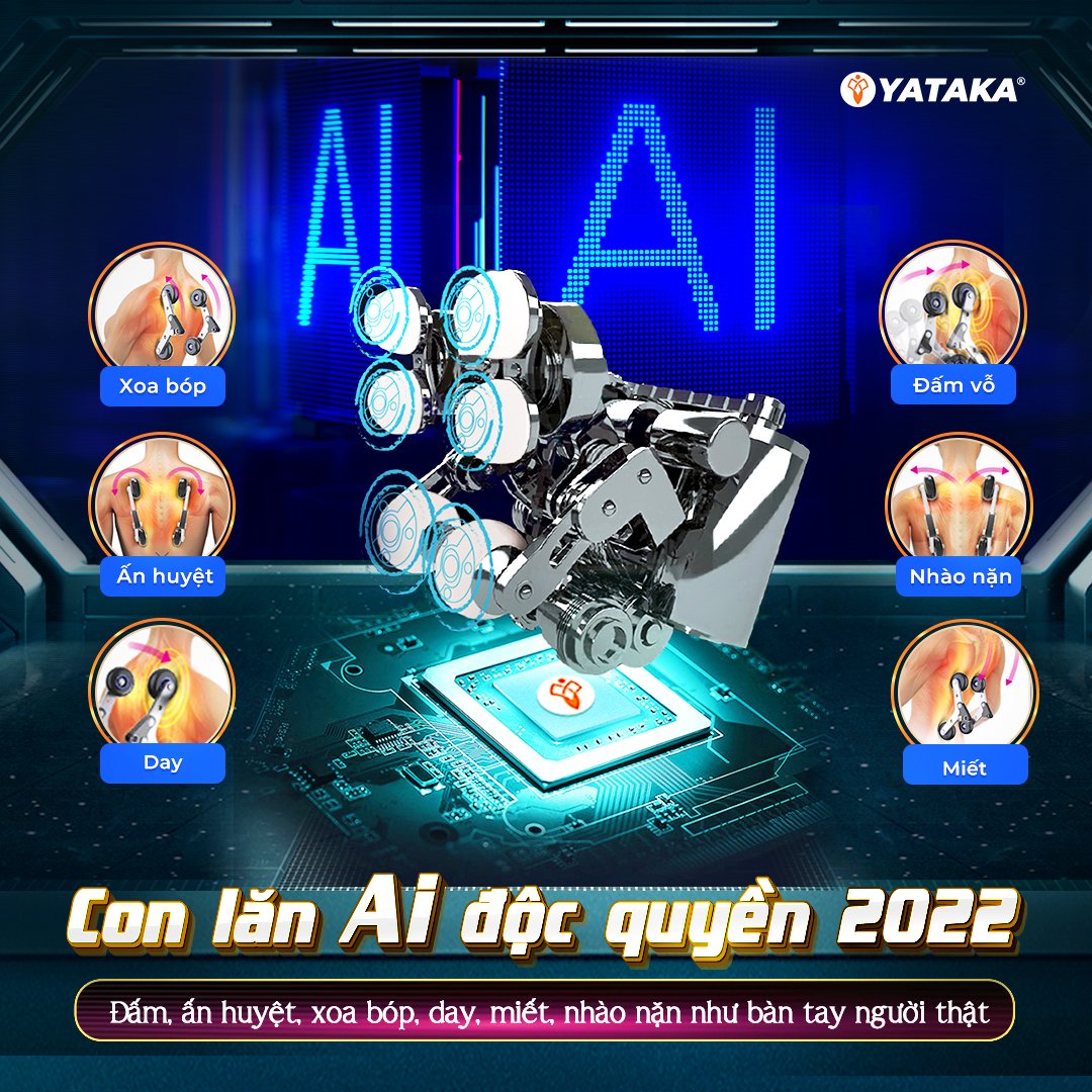 Con lăn massage độc quyền trên ghế massage cao cấp YA-6868