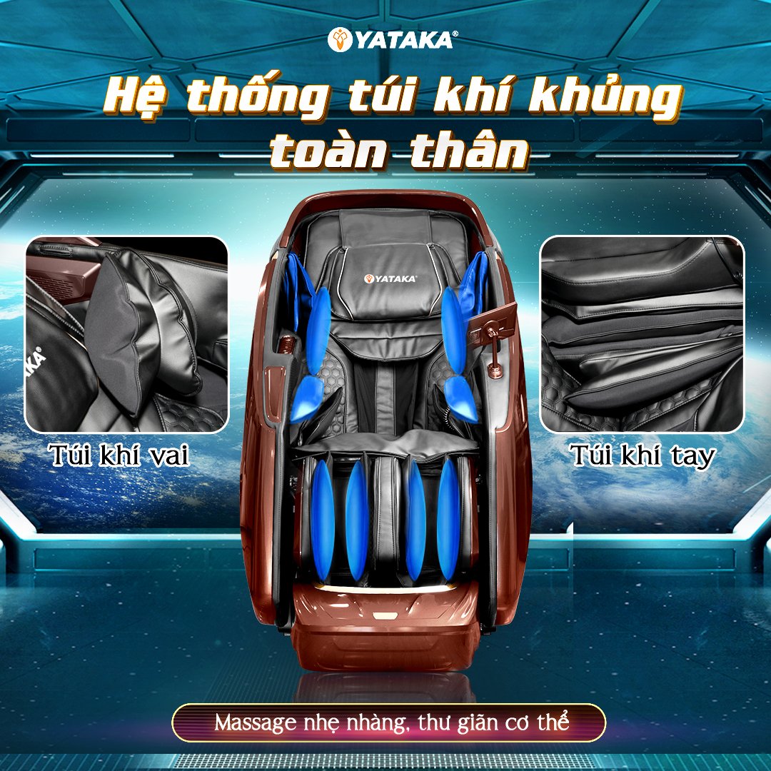 Hệ thống túi khí trên ghế massage YA-6868