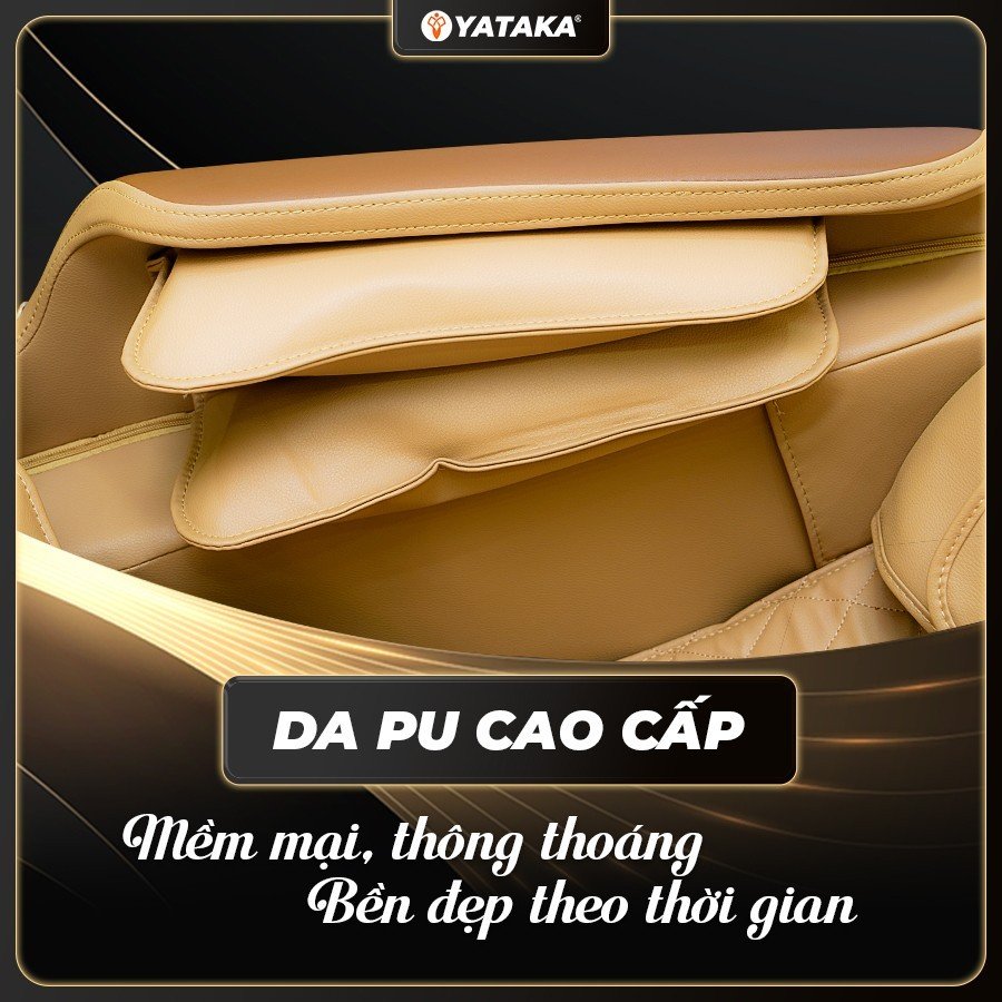 Chất liệu da PU cao cấp trên ghế massage thông minh YA-588