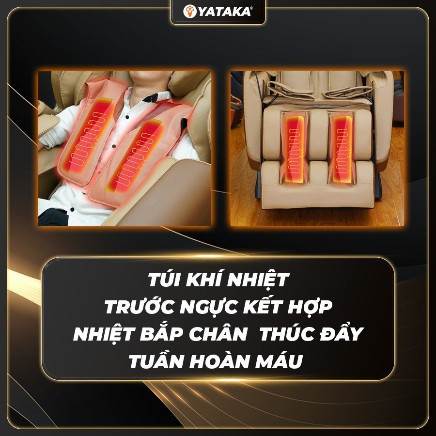 Túi khí nhiệt trước ngực trên ghế massage thông minh YA-588